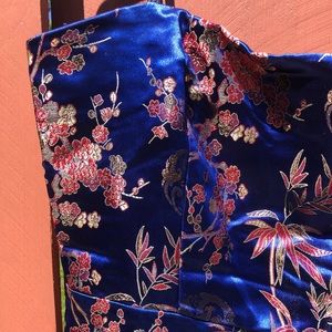 blue dress with flowers